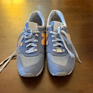 New Balance Light Blue and Orange Sneakers